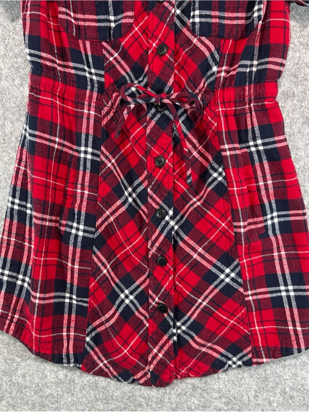 Morphine Generation Plaid Shirt Dress - Womens M - Red Grunge Rock Metal Y2K - Picture 6 of 15